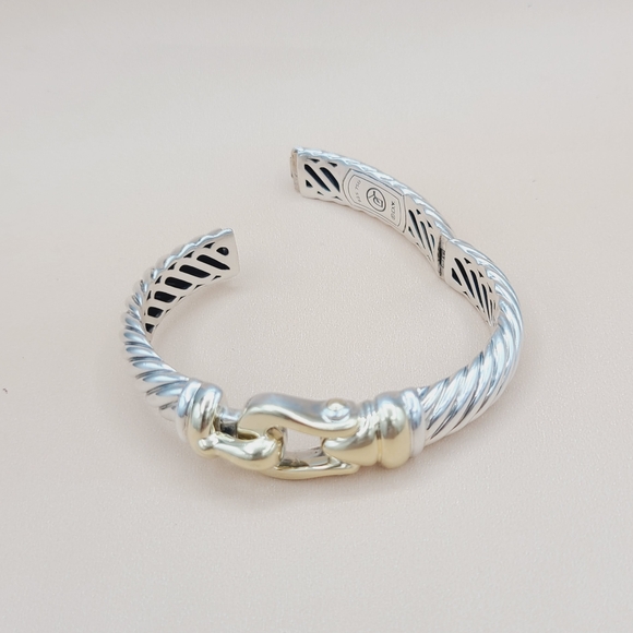 David Yurman 10mm Waverly Cable Bracelet With Gold - Picture 8 of 14